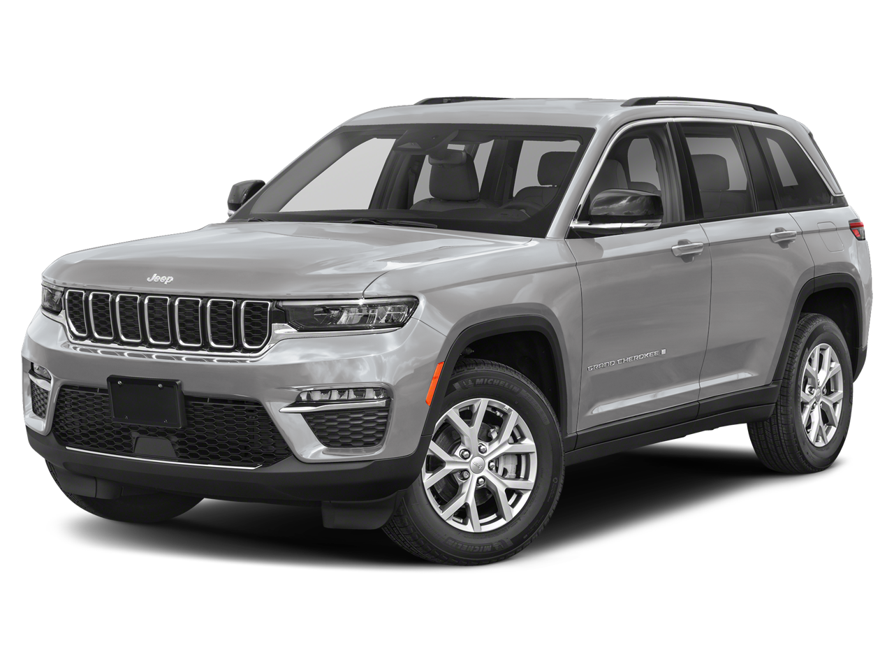 2024 Jeep Grand Cherokee Laredo in Silver Zynith — front three-quarter view