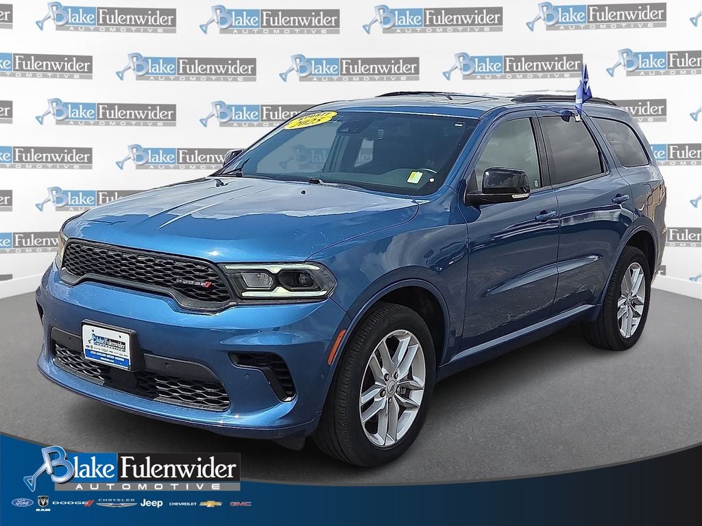 2025 Dodge Durango GT Plus in Frostbite Pearlcoat — front three-quarter view