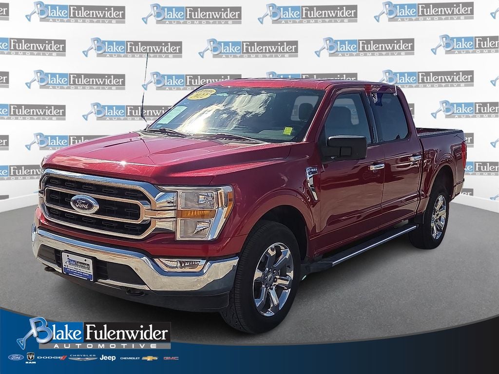 2022 Ford F-150 XLT in Red Metallic — front three-quarter view