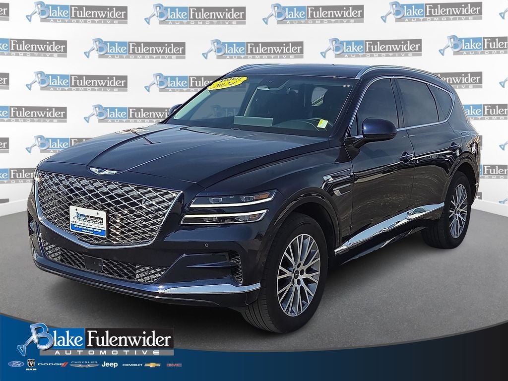 2024 Genesis GV80 2.5T in Capri Blue — front three-quarter view
