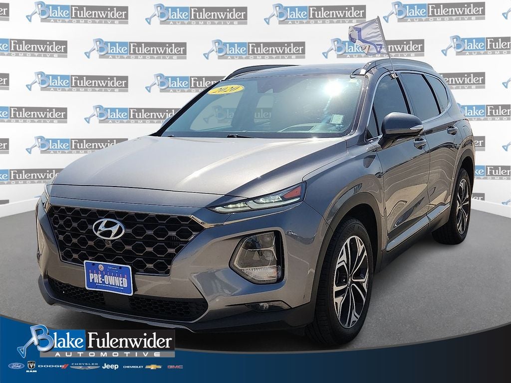 2020 Hyundai Santa Fe Limited in Machine Gray — front three-quarter view