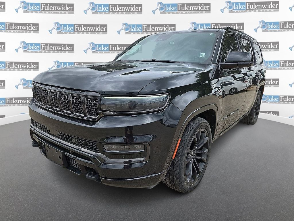 2023 Jeep Grand Wagoneer Series III in Diamond Black Crystal Pearlcoat — front three-quarter view