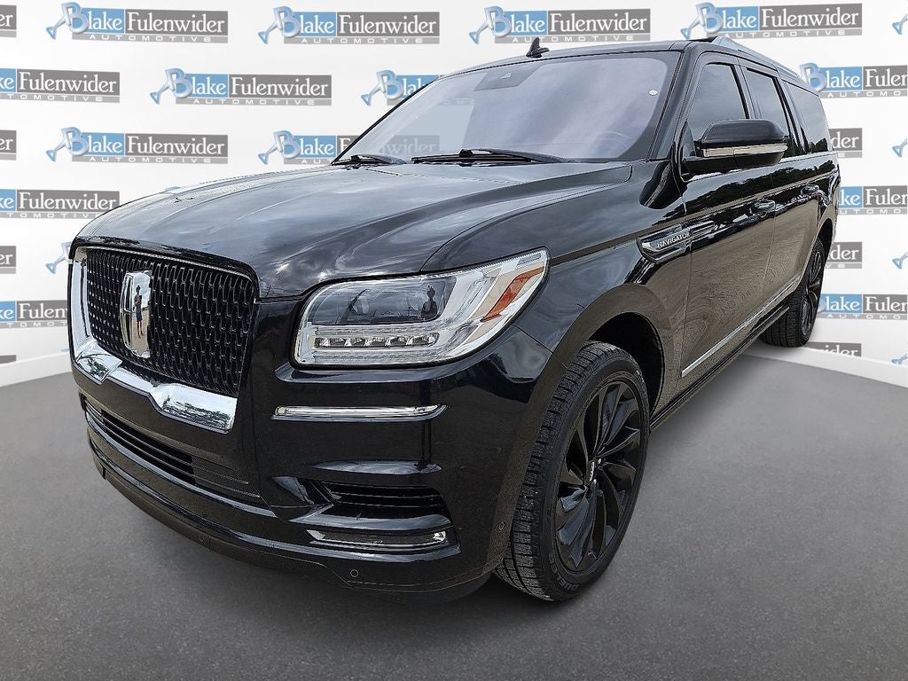 2020 Lincoln Navigator L Reserve in Black — front three-quarter view