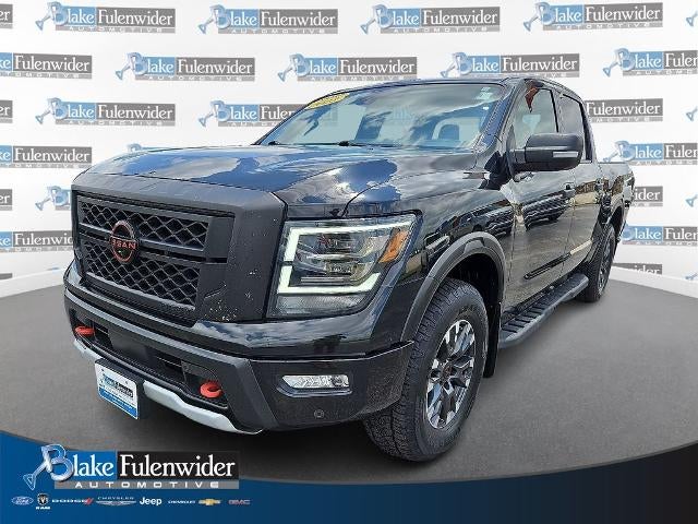 2023 Nissan Titan PRO-4X in Black — front three-quarter view